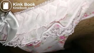 Put on this cute pink flower pattern panty.It's ready to play by me.