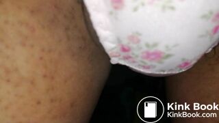 Put on this cute pink flower pattern panty.It's ready to play by me.