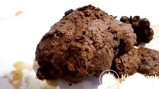 Blonde with impressive shit