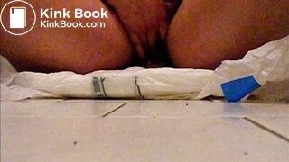 Girl poops diaper and plays