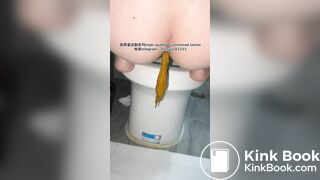Beautiful girl poops in the toilet 95