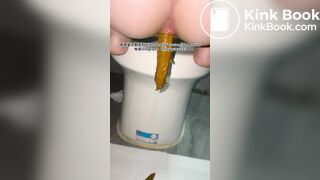 Beautiful girl poops in the toilet 95