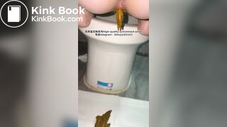 Beautiful girl poops in the toilet 95