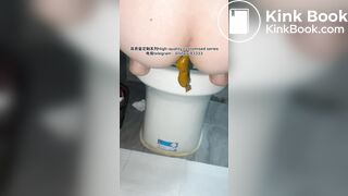Beautiful girl poops in the toilet 95