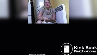 Fat white hoe shits huge turd