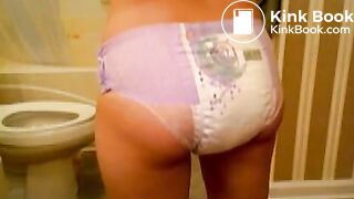 girl poops in the bathroom
