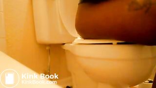 Ebony Girl pooping in toilet