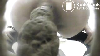 toilet pooping accidents 020 (girl shits a very long solid turd -12 inches)