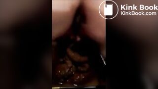 Laxative shit in a bucket