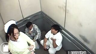 Pooping accident of a woman at work