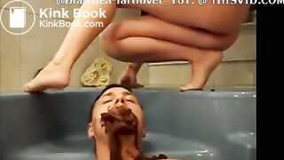 Sexy girl poops on slave’s face - video 1