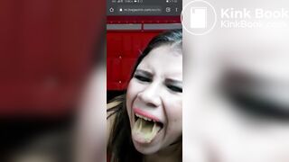 Cam slut eating her shit