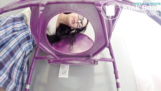 Perfect Girl Shitting on a toilet chair