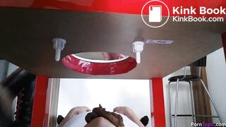 the girl plugged the guy's mouth with shit