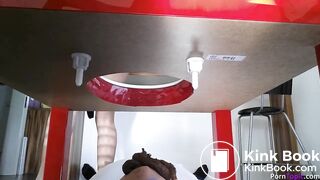 the girl plugged the guy's mouth with shit