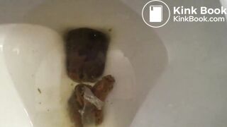 Sexy brunette takes soft shit