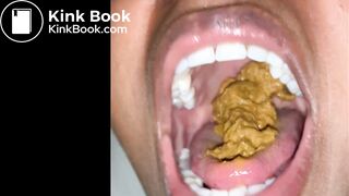 Black slut swallows scat straight from ass