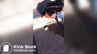 Crazy girl pooping in the public place