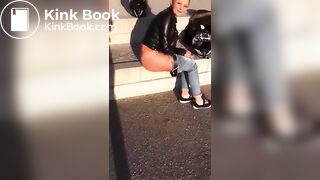 Crazy girl pooping in the public place