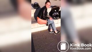 Crazy girl pooping in the public place