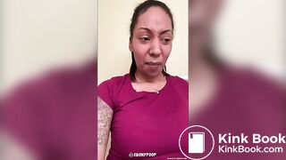 Ebony poops in bathroom