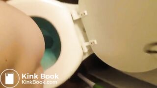 Girl pooping on toilet self shot 1