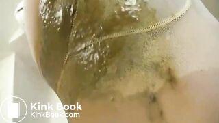 Girl poops herself in the balcony