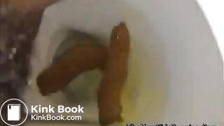 close view of an ebony shitting