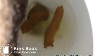 close view of an ebony shitting