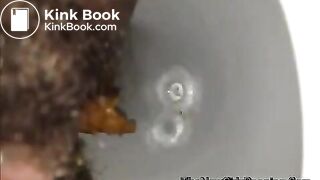 close view of an ebony shitting