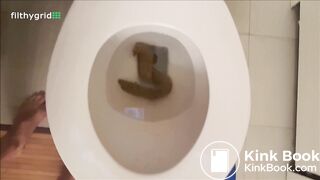 sexy girl poop on the toilet bowl