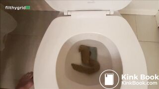 sexy girl poop on the toilet bowl