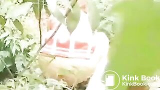 Redhair jp cheerleader take a poop at the forest