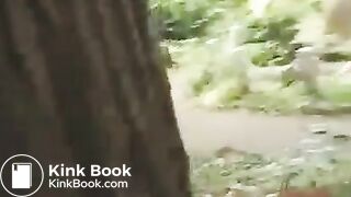 Redhair jp cheerleader take a poop at the forest