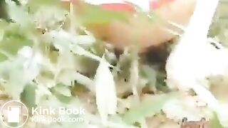 Redhair jp cheerleader take a poop at the forest