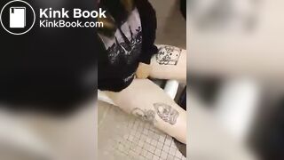 Girl pooping and masturbating at work