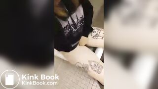 Girl pooping and masturbating at work