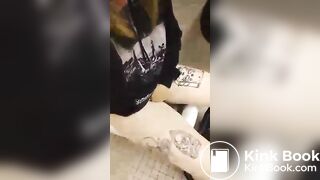 Girl pooping and masturbating at work