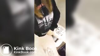 Girl pooping and masturbating at work