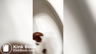 B. Woman pooping