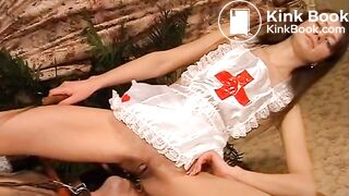 Nurse shits in slave's mouth