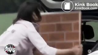 woman shit in the middle of the road