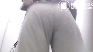 Public WC shitty asshole hairy woman