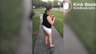 Shit collection bbw public shit