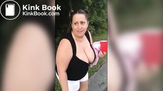 Shit collection bbw public shit