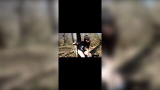 sexy girl pooping in the forest