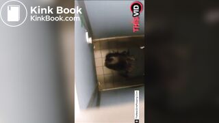 Girl pooping in public restroom - video 2