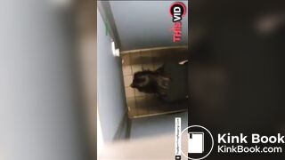Girl pooping in public restroom - video 2