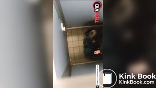 Girl pooping in public restroom - video 2