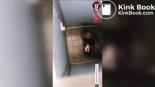 Girl pooping in public restroom - video 2